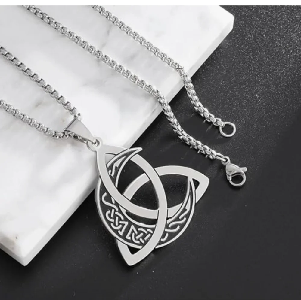 Cresent Moon Triquetra Necklace